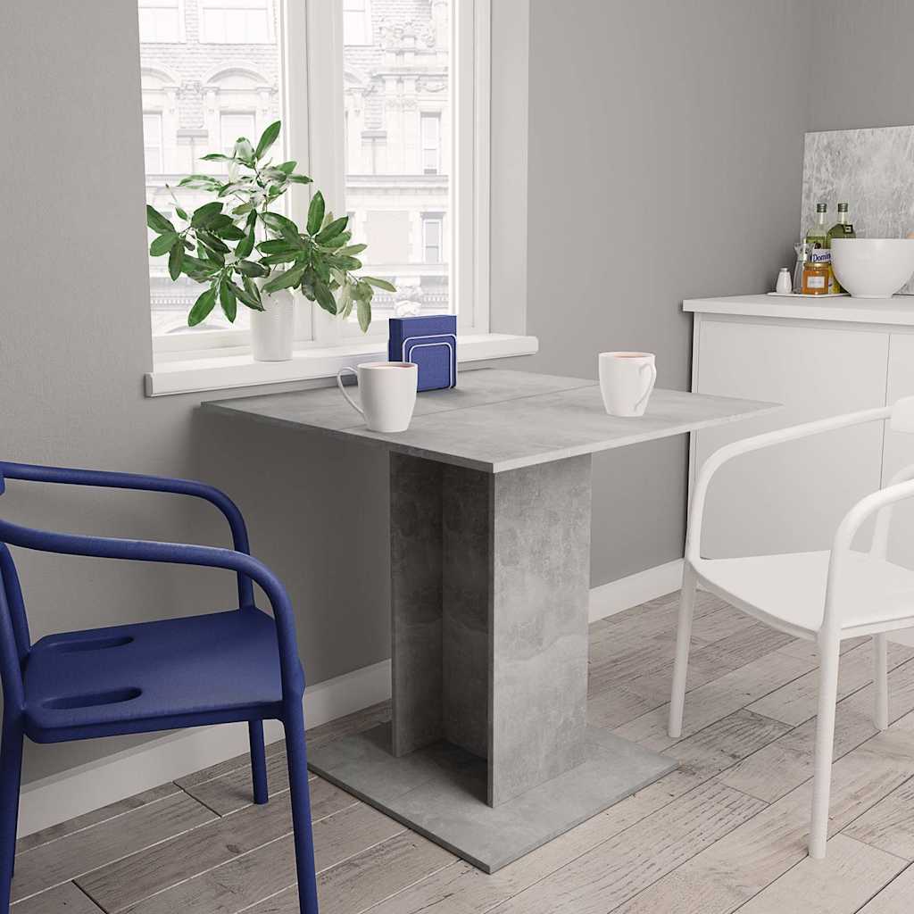 Vidaxl eettafel 80x80x75 cm bewerkt hout betongrijs