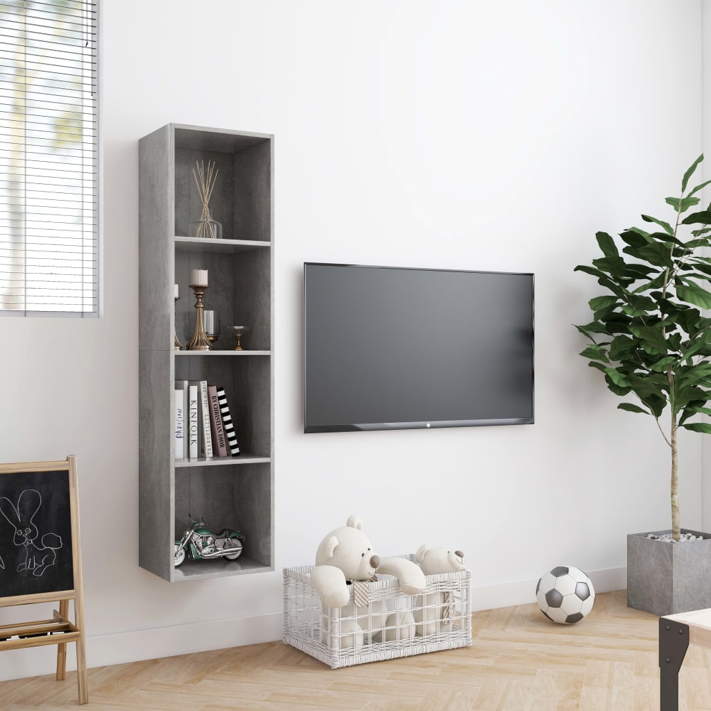 Vidaxl boekenkast tv-meubel 143x30x36 cm betongrijs