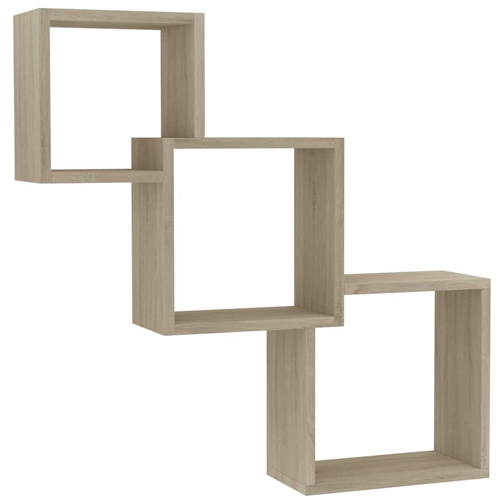 Vidaxl wandschappen kubus 68x15x68 cm spaanplaat sonoma eikenkleurig