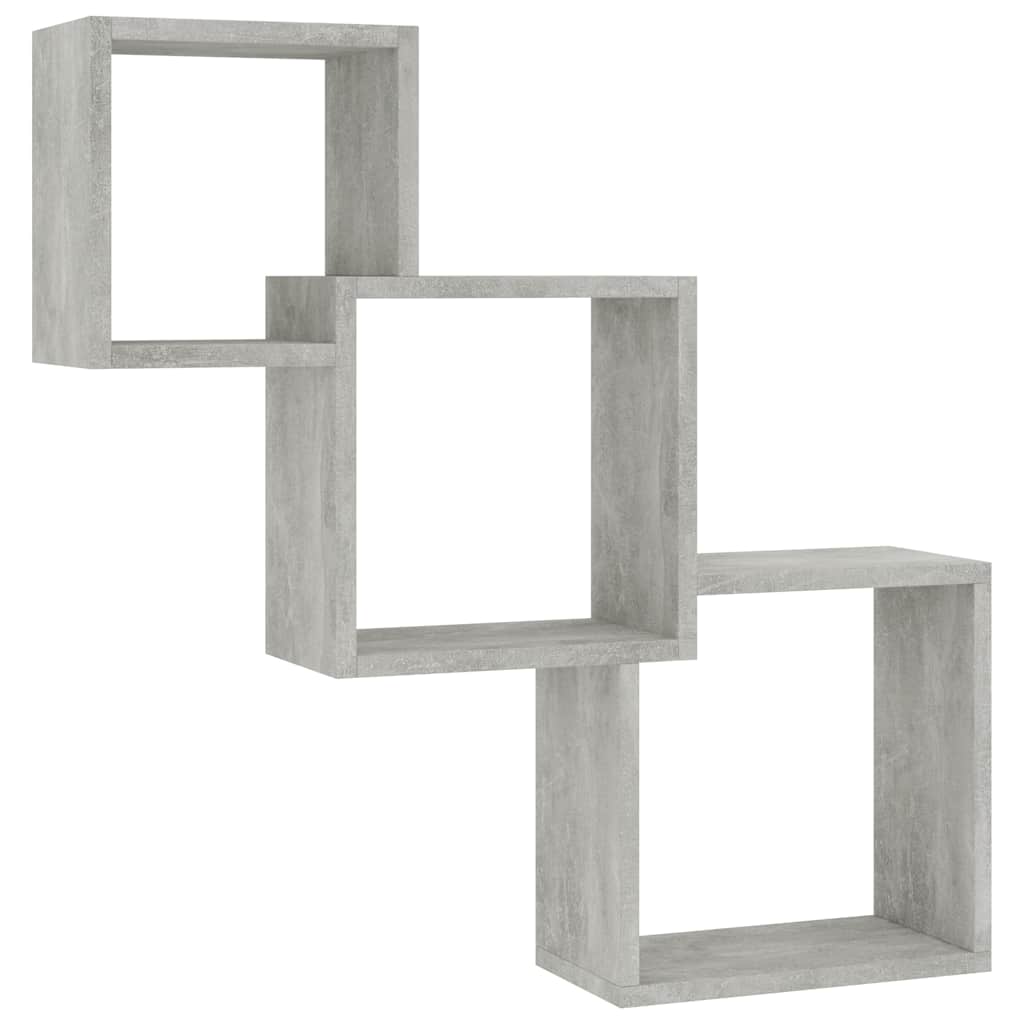 Vidaxl wandschappen kubus 68x15x68 cm bewerkt hout betongrijs