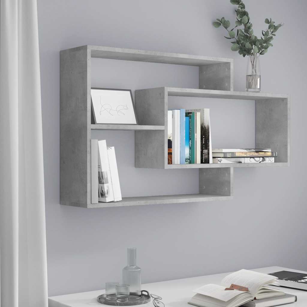 Vidaxl wandschappen 104x20x58,5 cm bewerkt hout betongrijs
