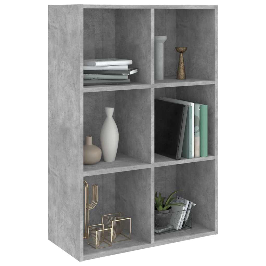 Vidaxl boekenkast dressoir 66x30x98 cm bewerkt hout betongrijs