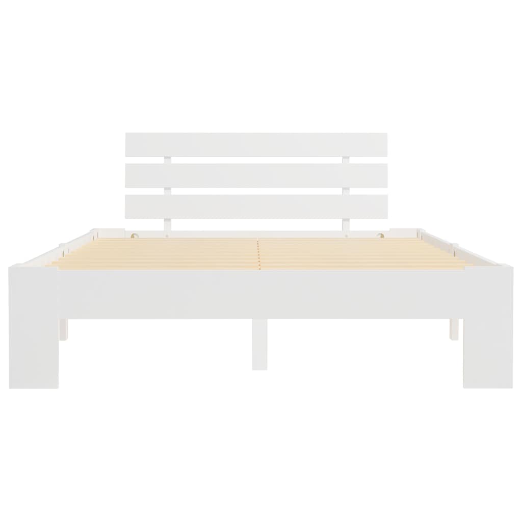 Vidaxl bedframe met hoofdbord massief grenenhout wit 140x200 cm