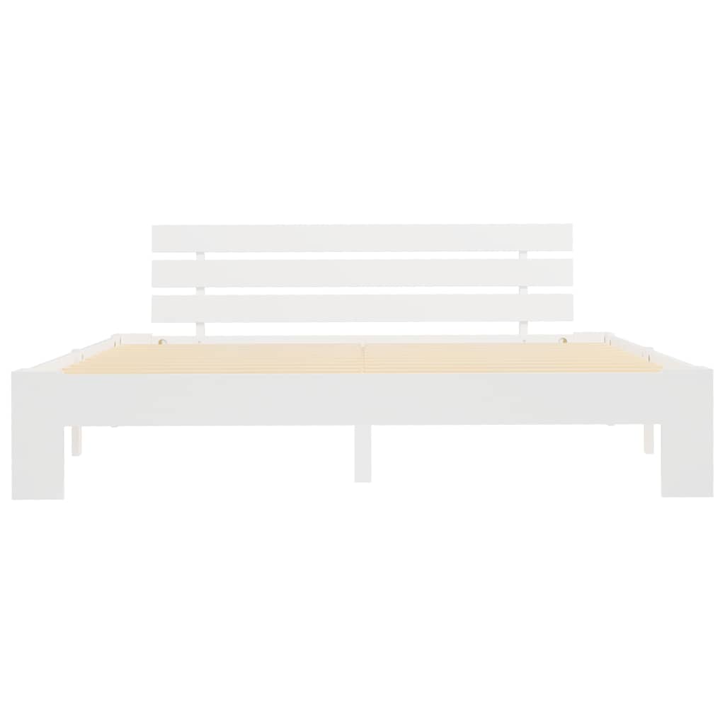 Vidaxl bedframe met hoofdbord massief grenenhout wit 160x200 cm