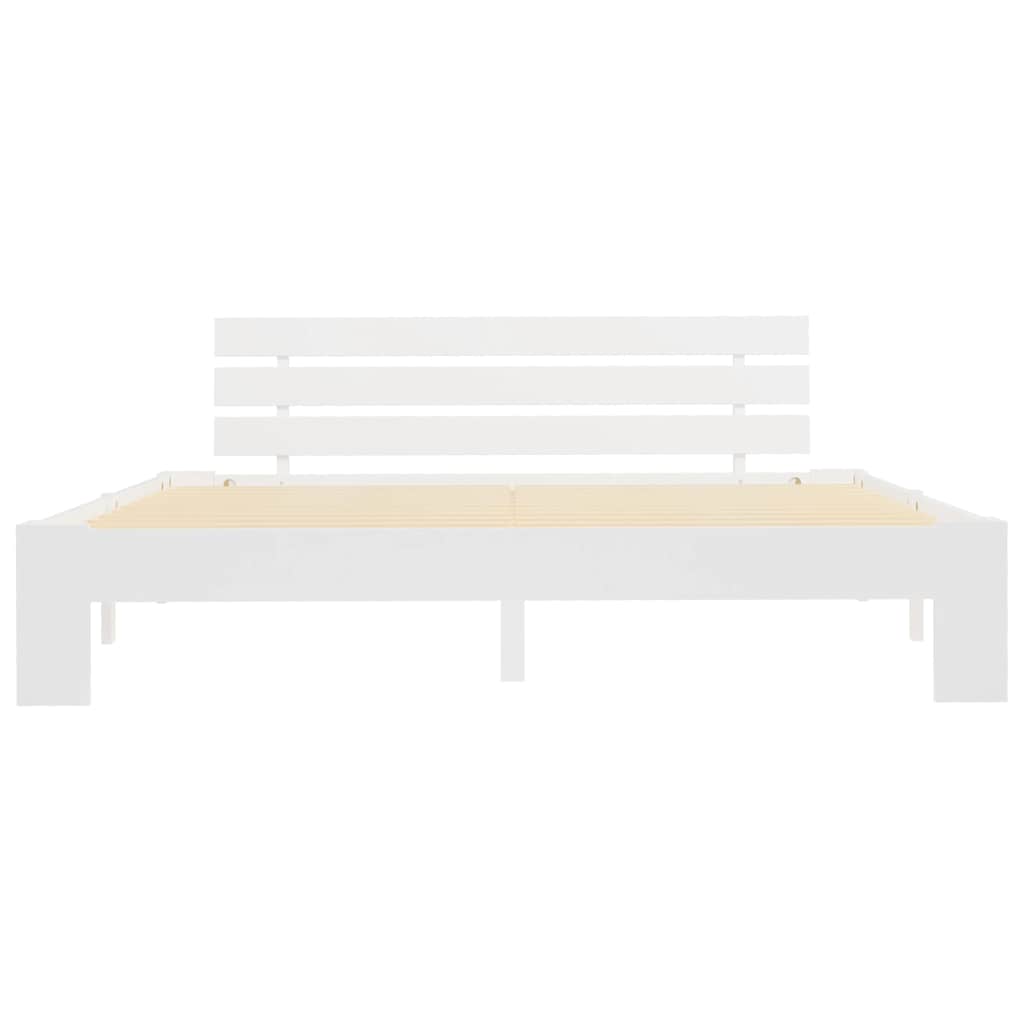 Vidaxl bedframe met hoofdbord massief grenenhout wit 180x200 cm