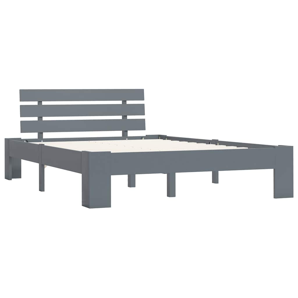 Vidaxl bedframe massief grenenhout grijs 140x200 cm