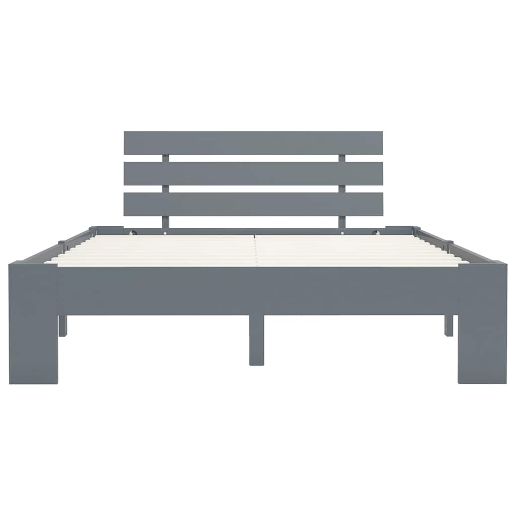 Vidaxl bedframe massief grenenhout grijs 140x200 cm