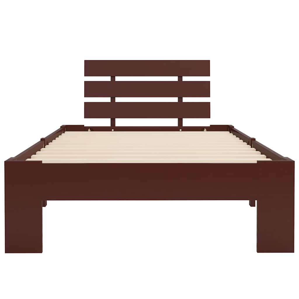 Vidaxl bedframe massief grenenhout donkerbruin 100x200 cm