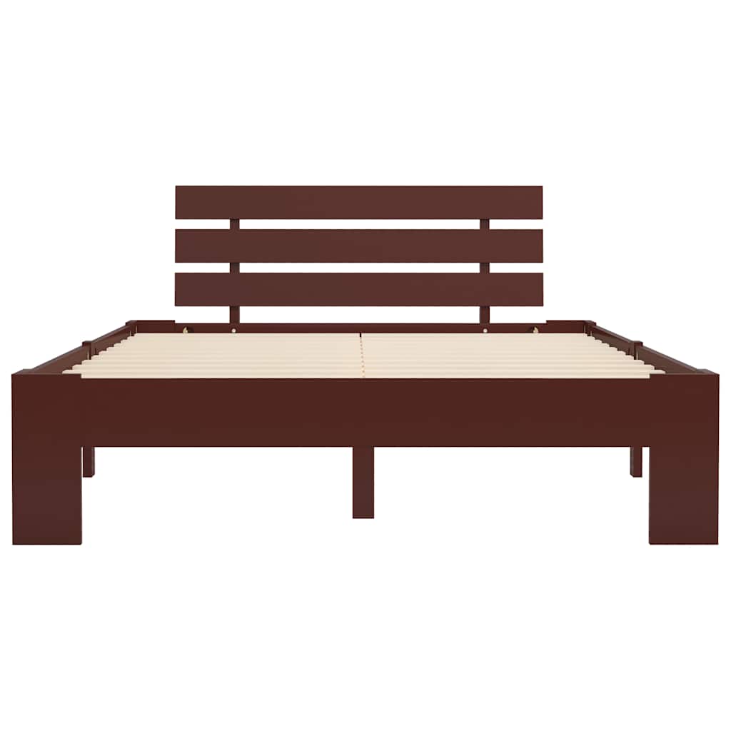 Vidaxl bedframe massief grenenhout donkerbruin 120x200 cm