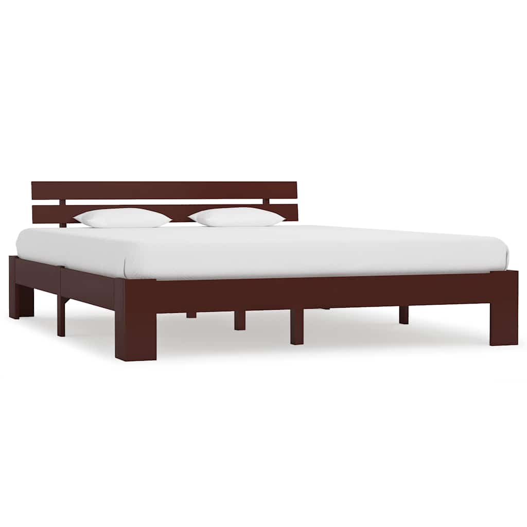 Vidaxl bedframe massief grenenhout donkerbruin 180x200 cm
