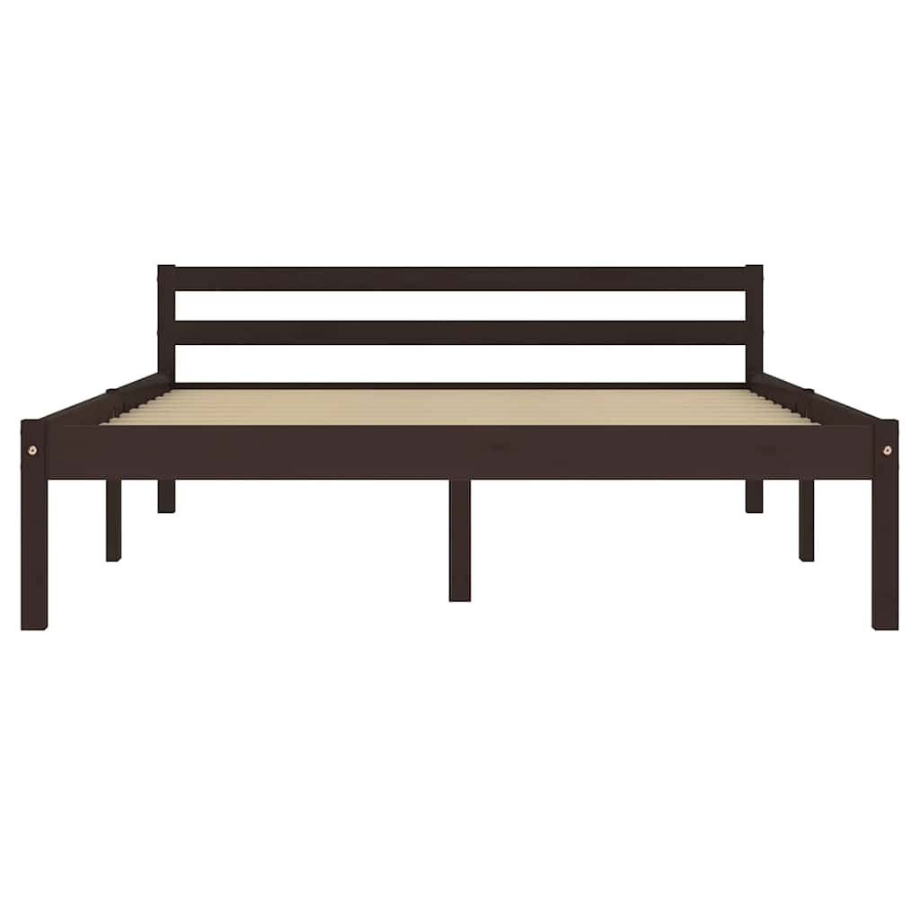 Vidaxl bedframe massief grenenhout donkerbruin 120x200 cm