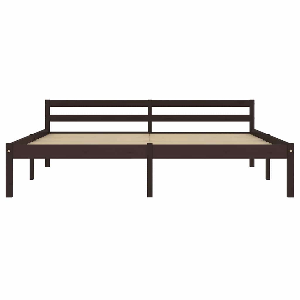 Vidaxl bedframe massief grenenhout donkerbruin 180x200 cm