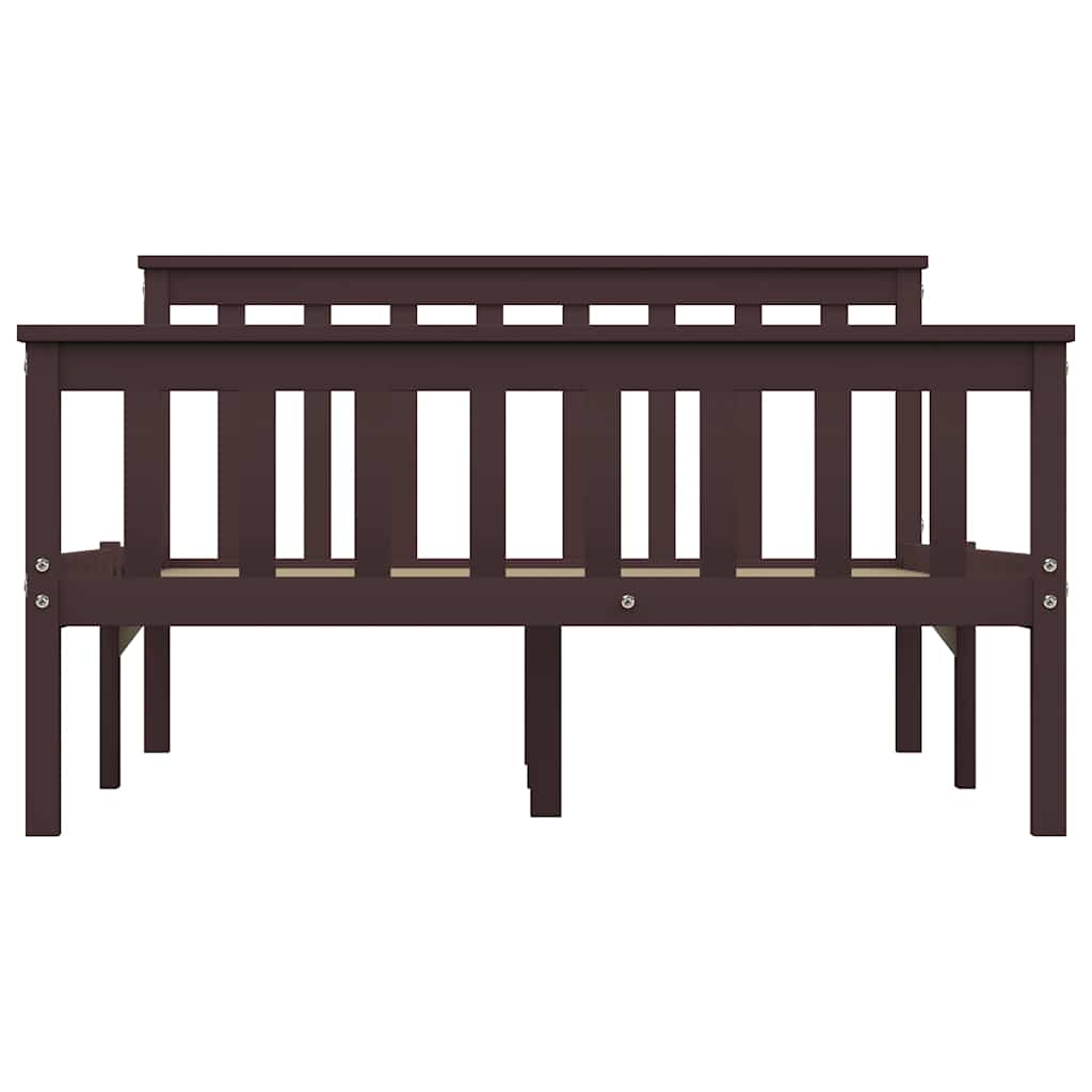 Vidaxl bedframe massief grenenhout donkerbruin 120x200 cm