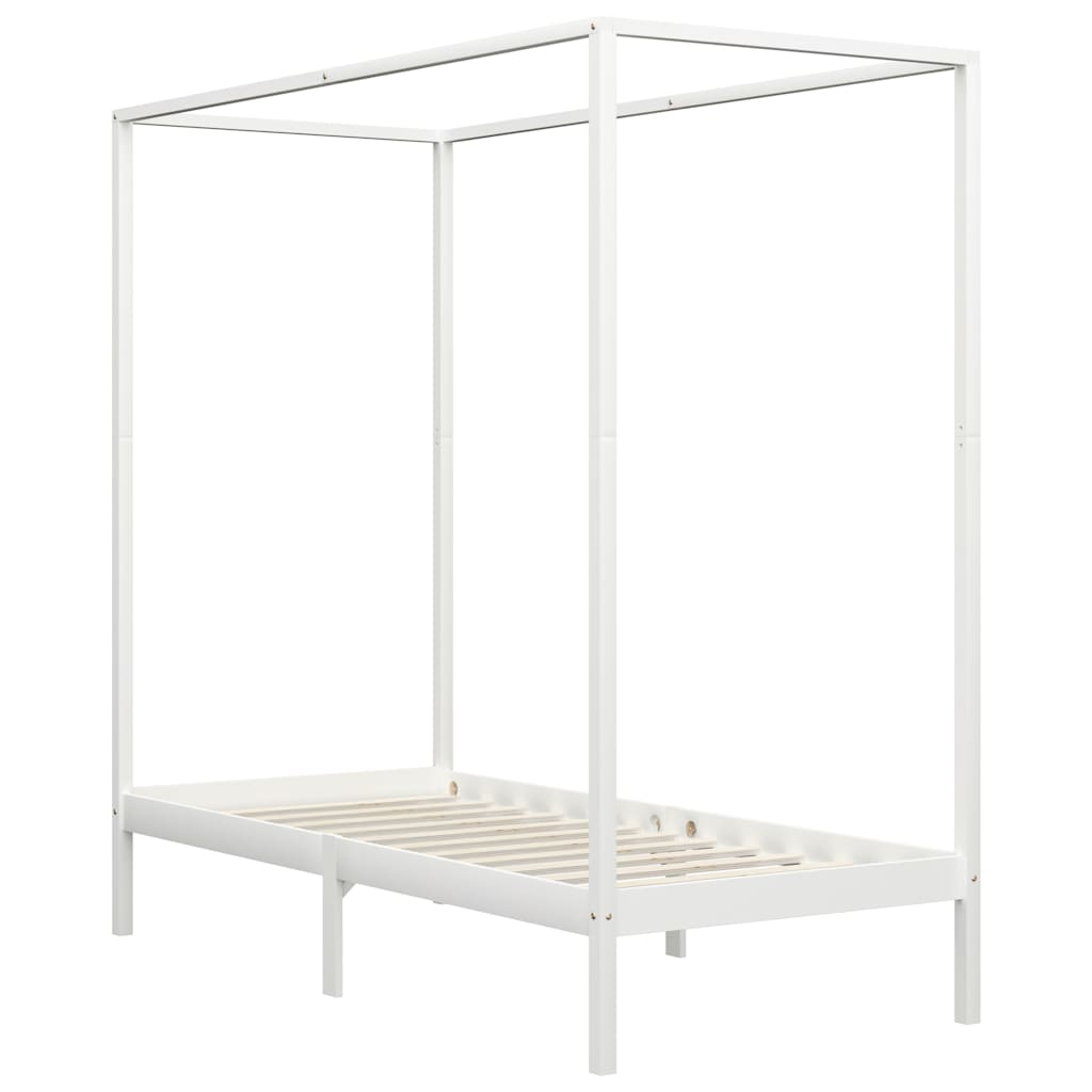 Vidaxl hemelbedframe massief grenenhout wit 90x200 cm