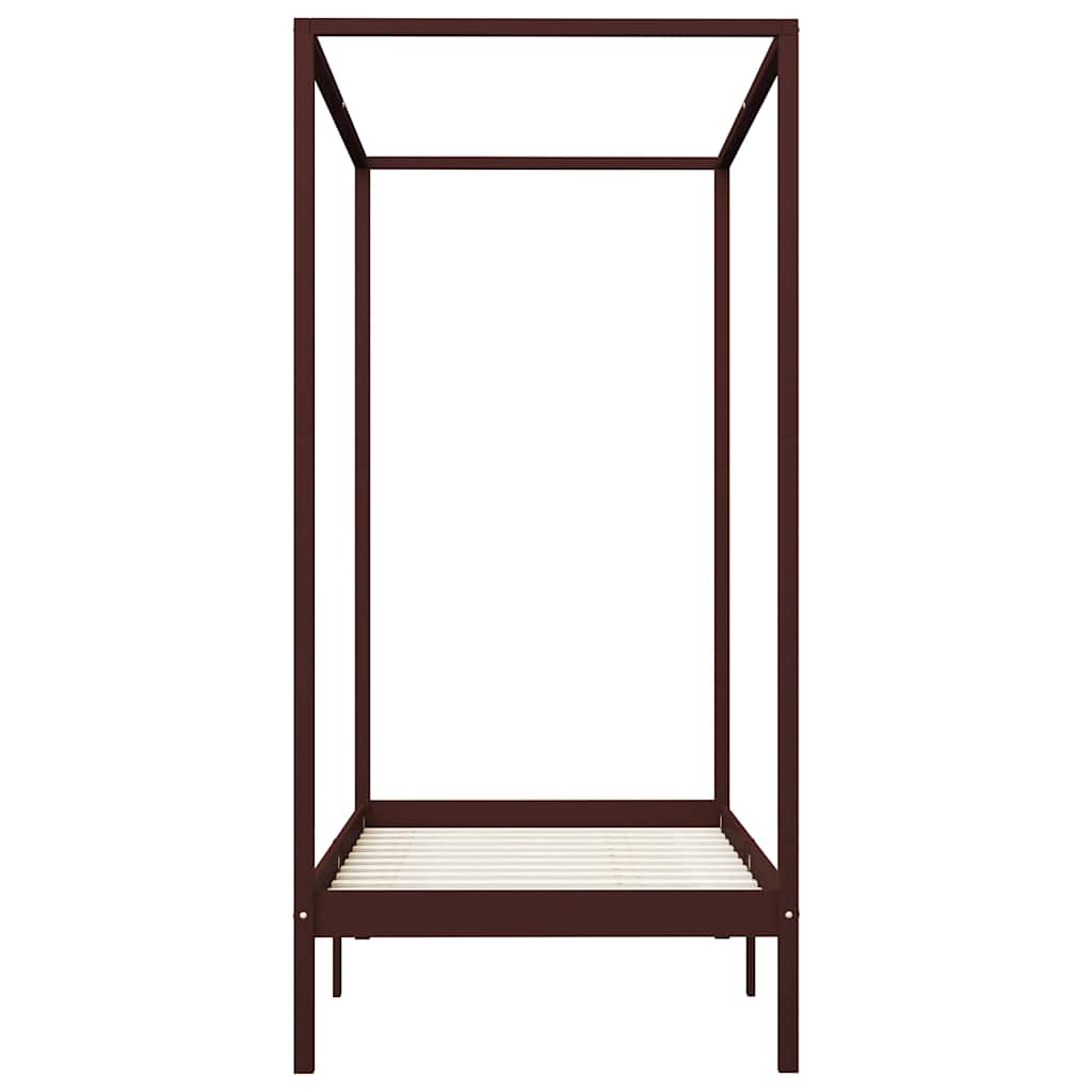 Vidaxl hemelbedframe massief grenenhout donkerbruin 90x200 cm