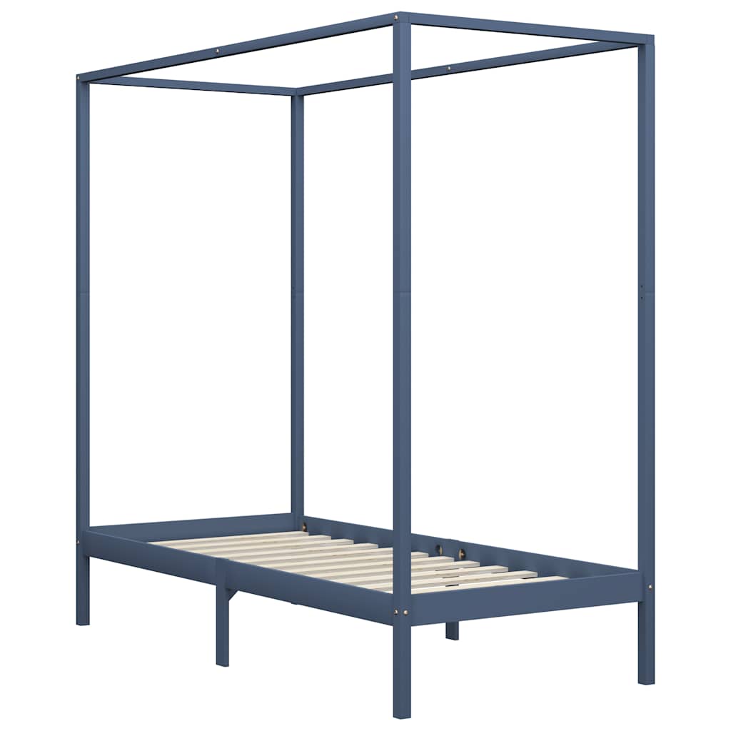 Vidaxl hemelbedframe massief grenenhout grijs 90x200 cm
