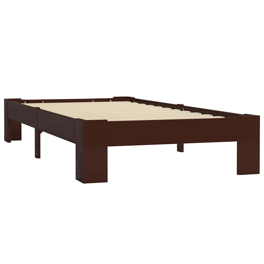 Vidaxl bedframe massief grenenhout donkerbruin 100x200 cm