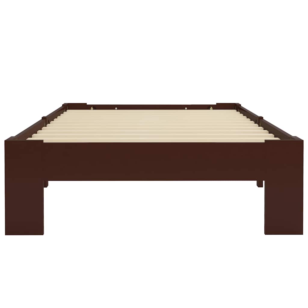 Vidaxl bedframe massief grenenhout donkerbruin 100x200 cm