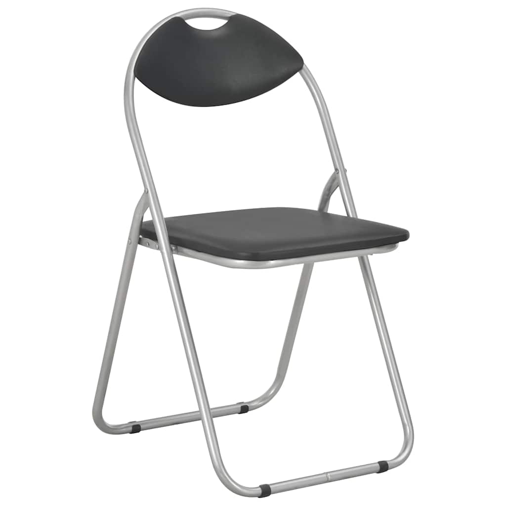 Vidaxl eetkamerstoelen inklapbaar 2 st kunstleer zwart