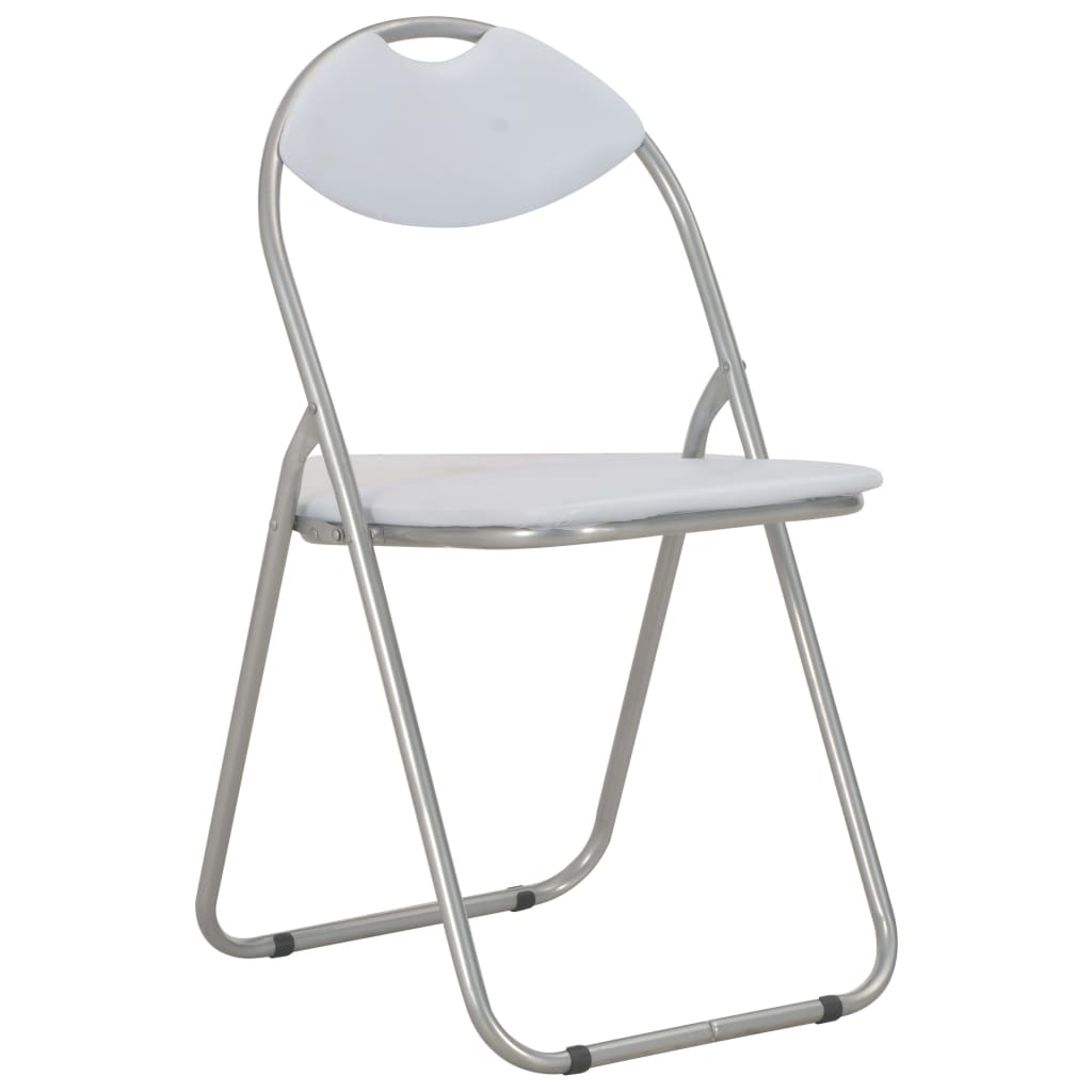 Vidaxl eetkamerstoelen inklapbaar 2 st kunstleer wit