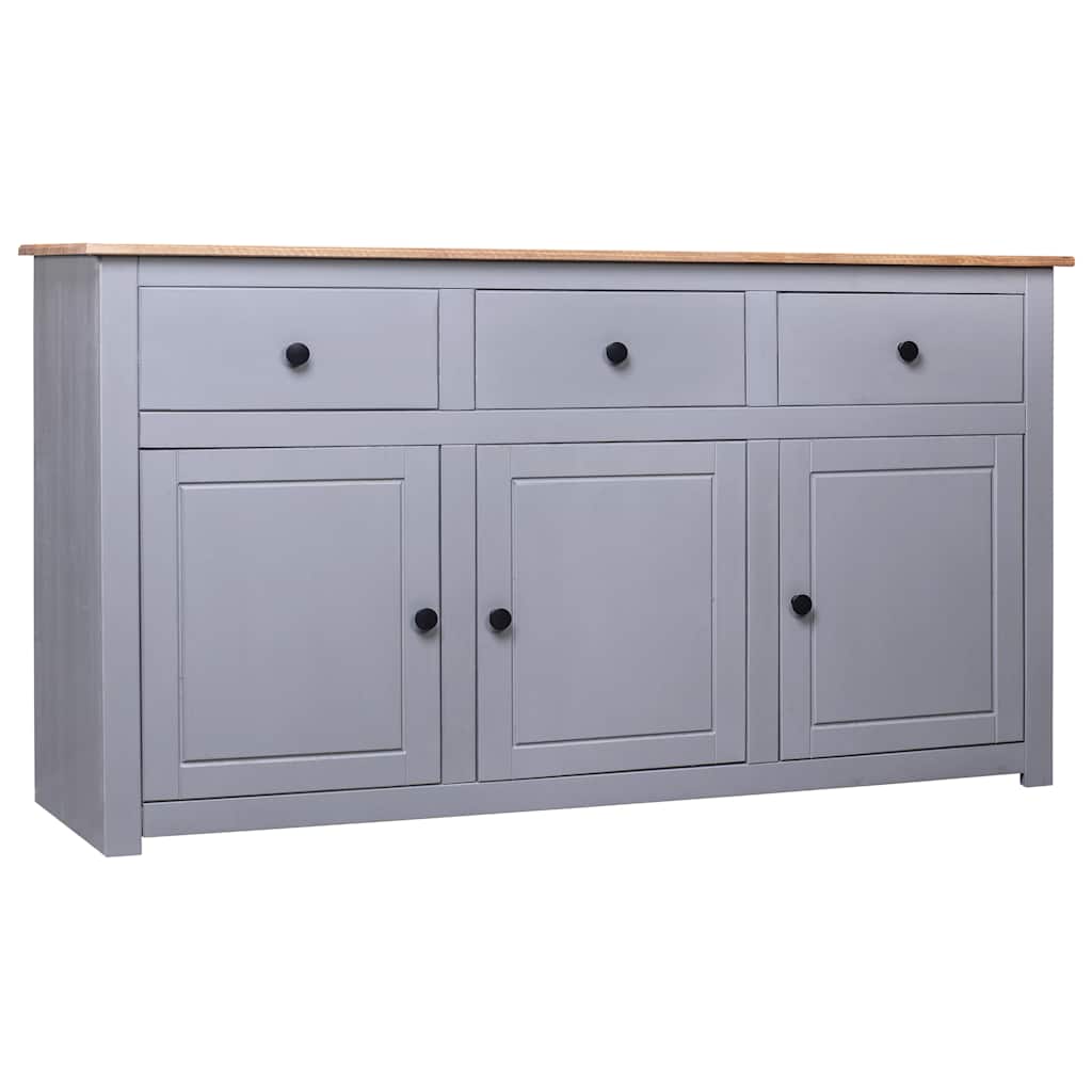 Vidaxl dressoir panama range 135x40x80 cm massief grenenhout grijs