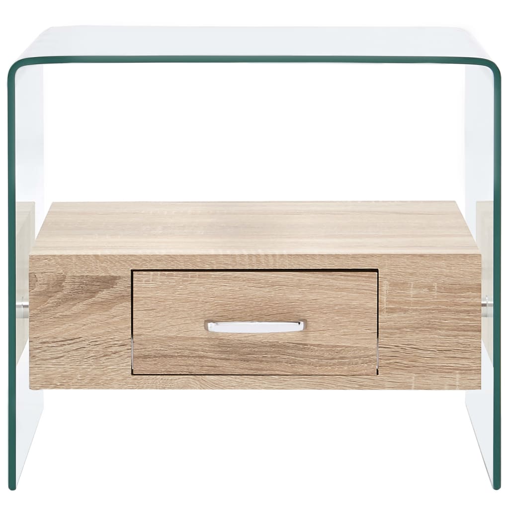 Vidaxl salontafel met lade 50x50x45 cm gehard glas