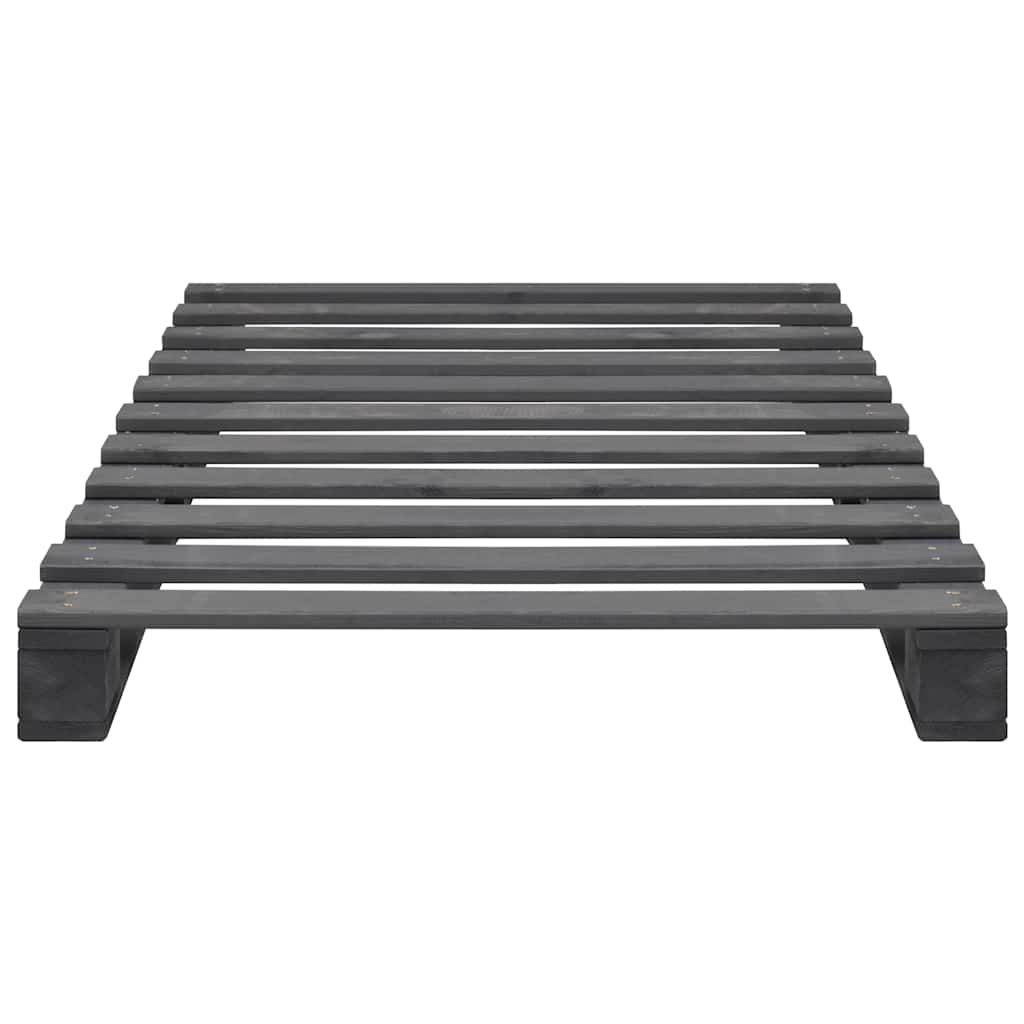 Vidaxl bedframe pallet massief grenenhout grijs 90x200 cm