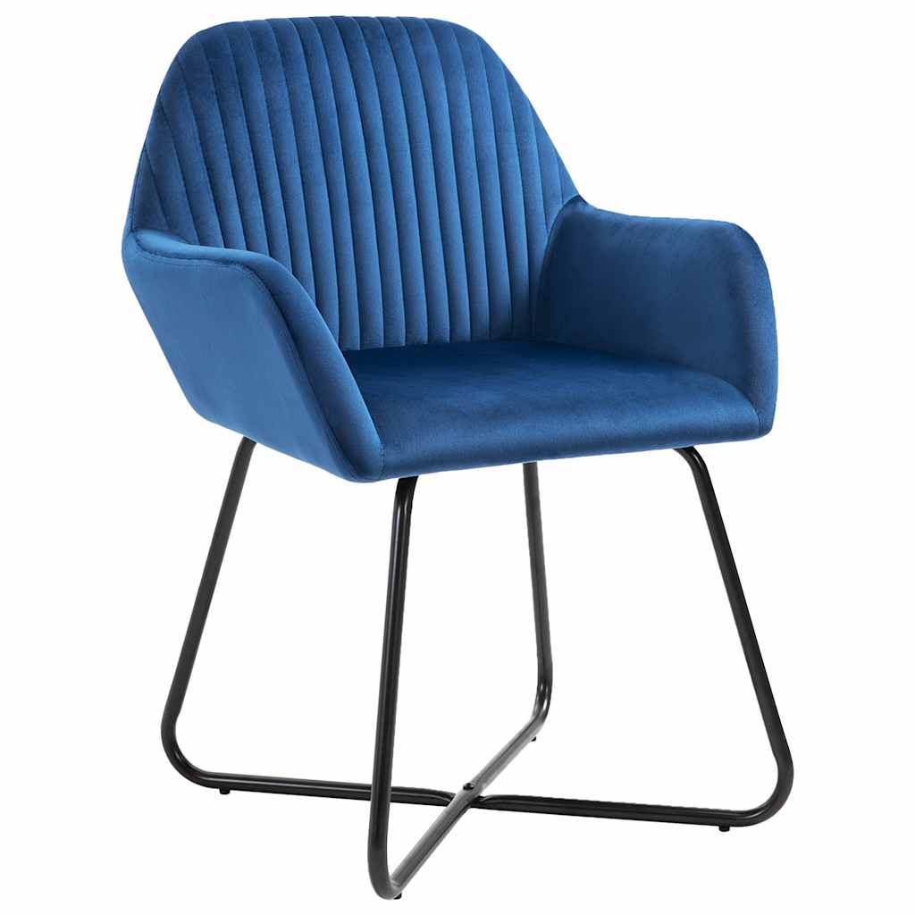 Vidaxl eetkamerstoelen 4 st fluweel blauw
