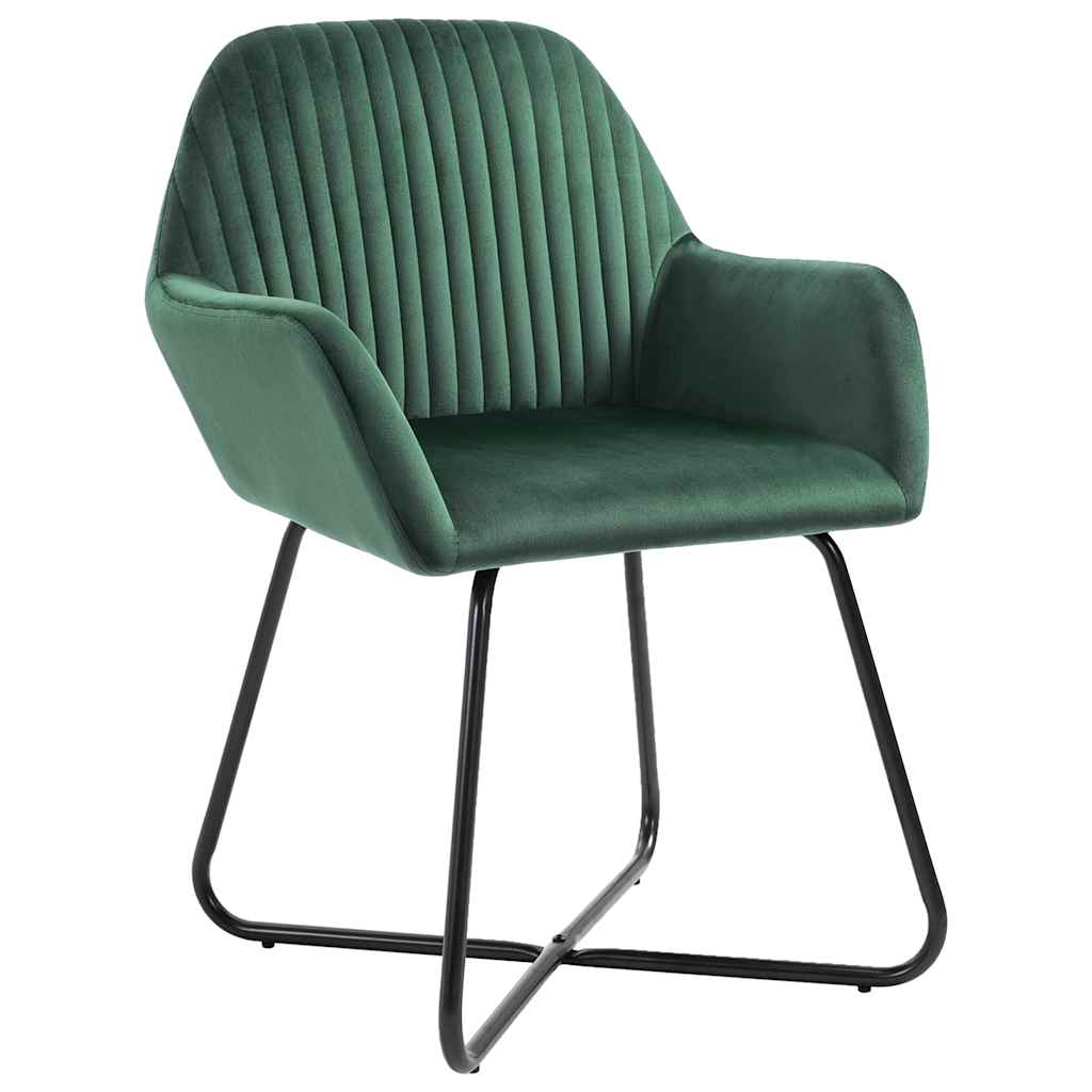 Vidaxl eetkamerstoelen 6 st fluweel groen