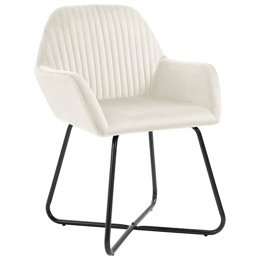 Vidaxl eetkamerstoelen 4 st fluweel crèmekleurig