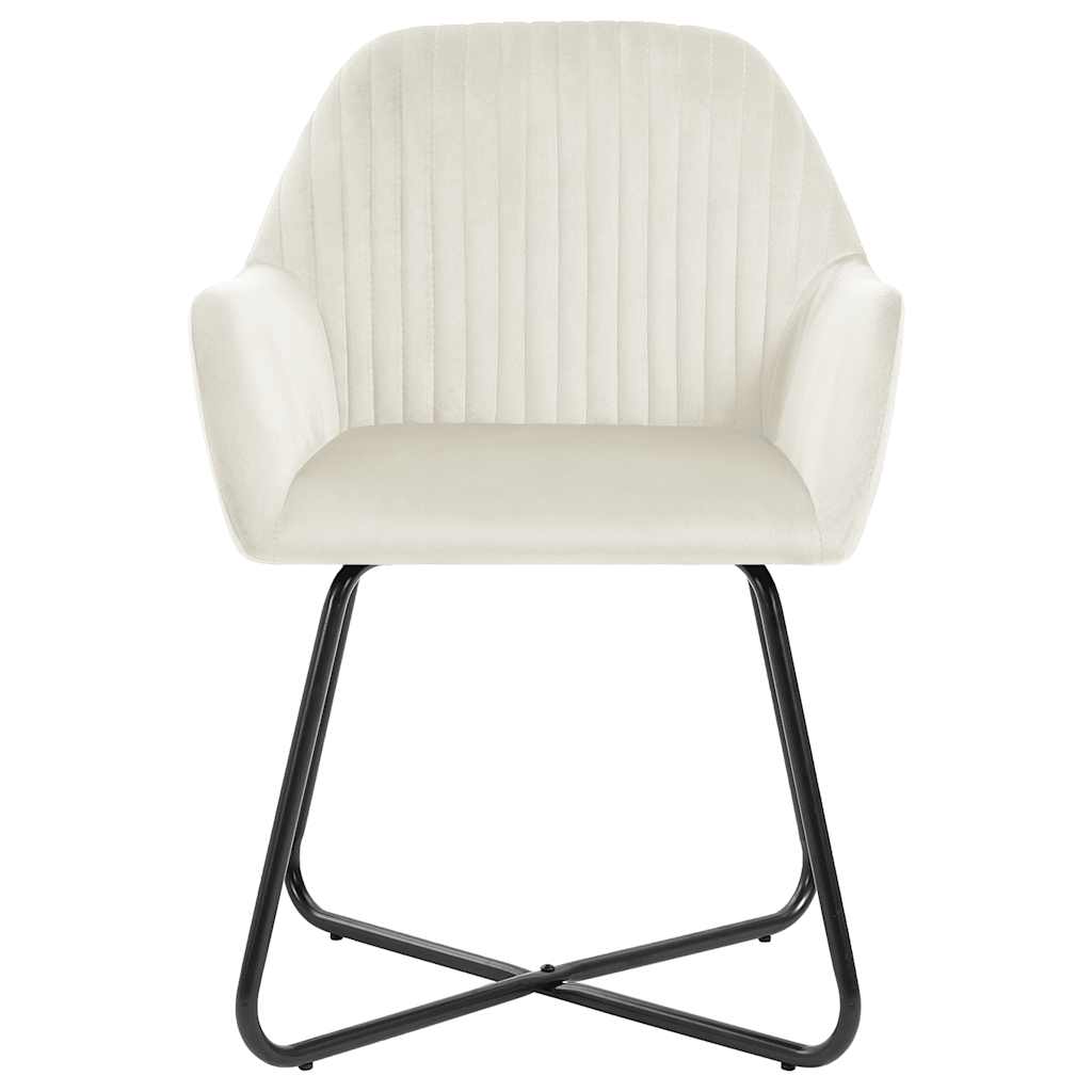 Vidaxl eetkamerstoelen 6 st fluweel crèmekleurig