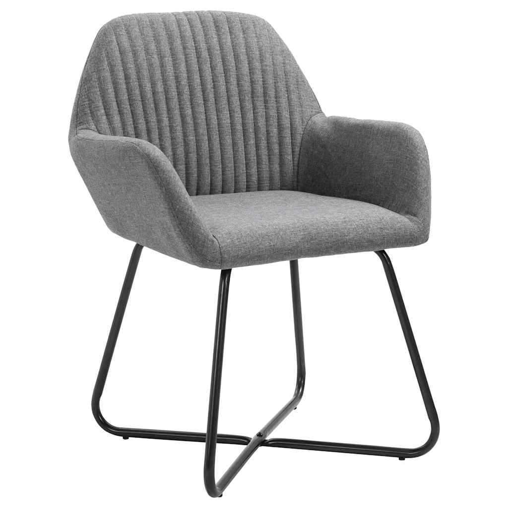 Vidaxl eetkamerstoelen 4 st stof donkergrijs