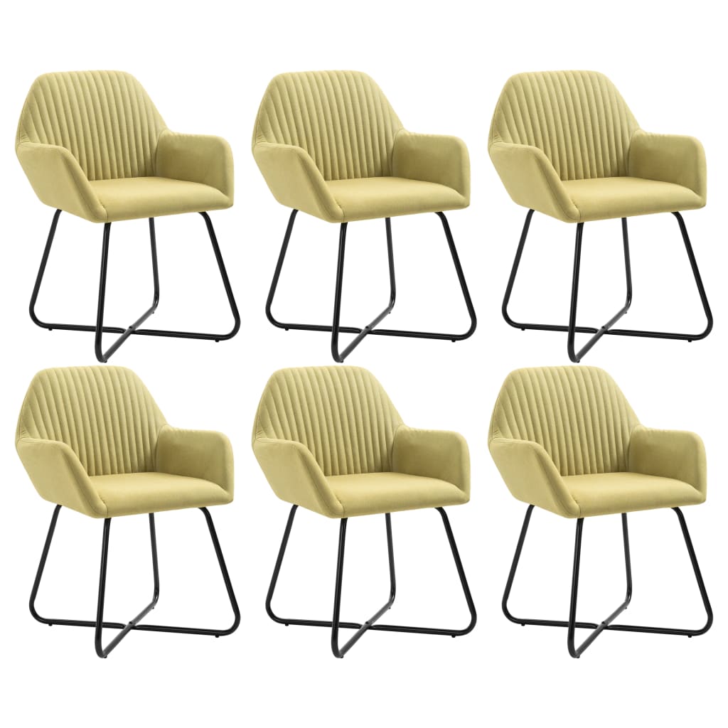 Vidaxl eetkamerstoelen 6 st stof groen