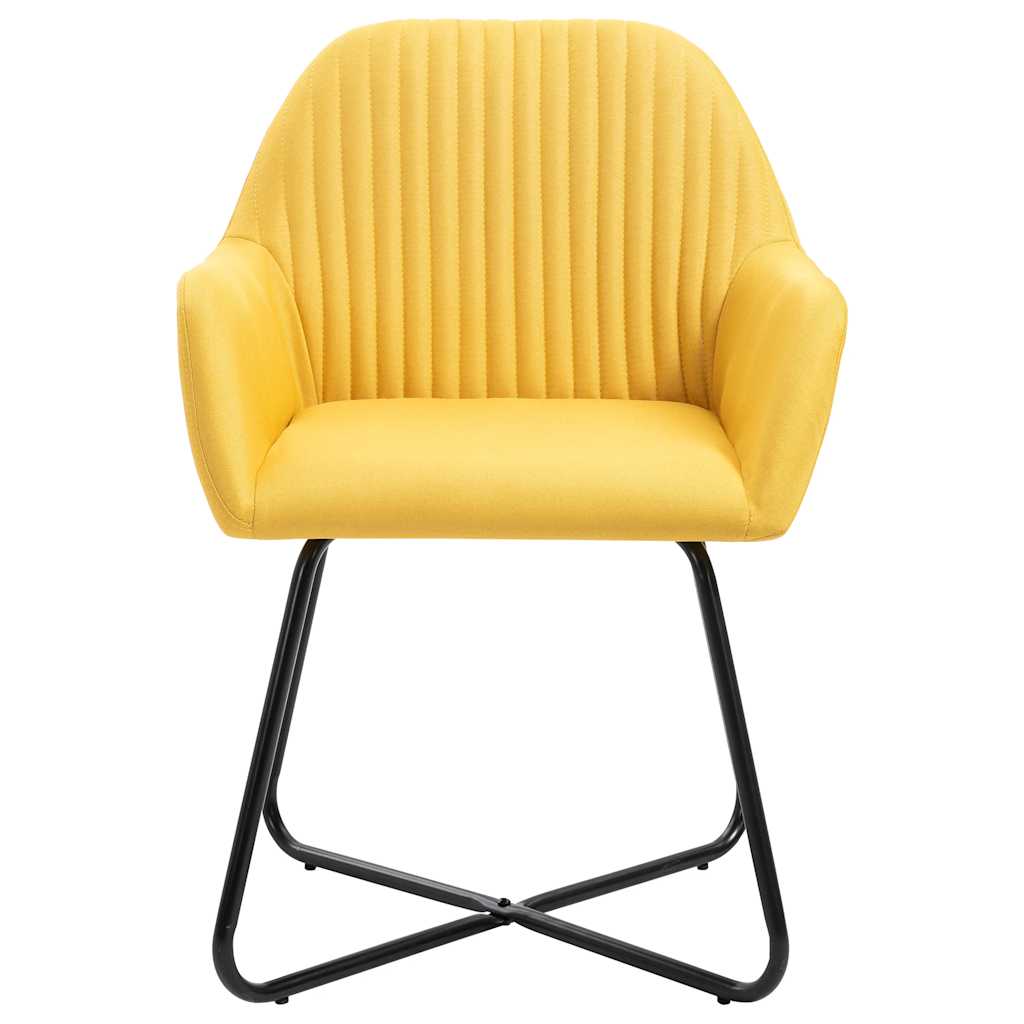Vidaxl eetkamerstoelen 6 st stof geel