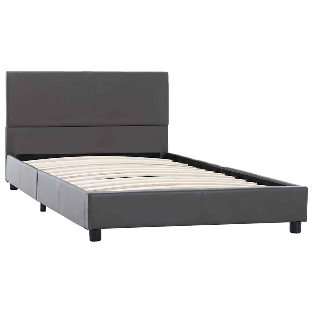 Vidaxl bedframe kunstleer grijs 90x200 cm