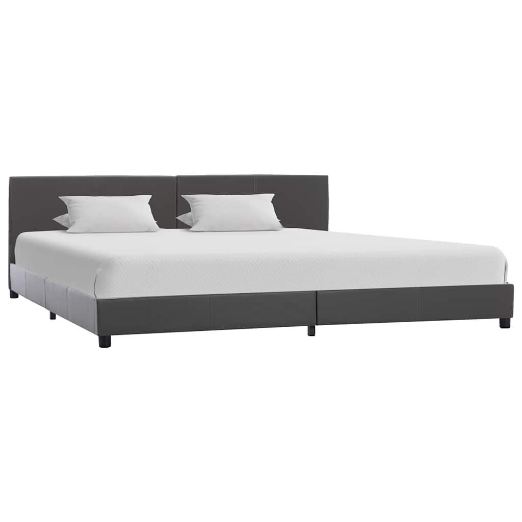 Vidaxl bedframe kunstleer grijs 180x200 cm