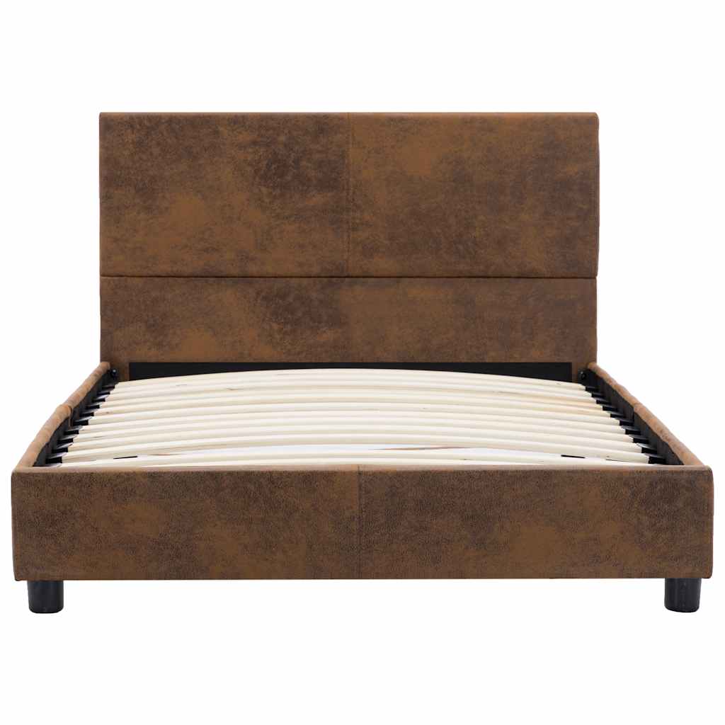 Vidaxl bedframe kunstsuède bruin 90x200 cm