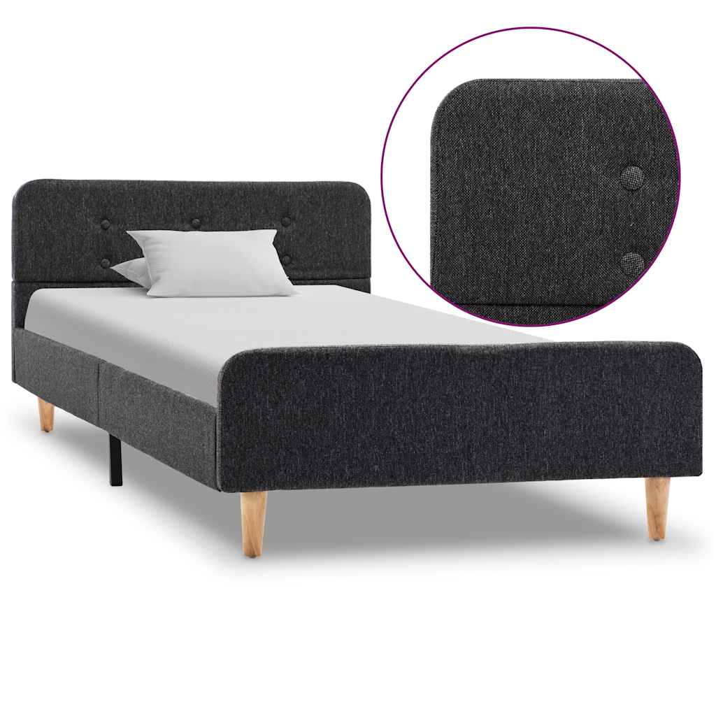Vidaxl bedframe jute donkergrijs 100x200 cm