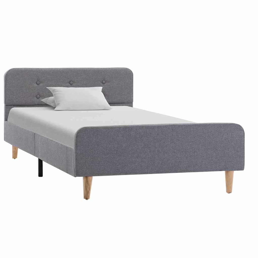Vidaxl bedframe stof lichtgrijs 90x200 cm