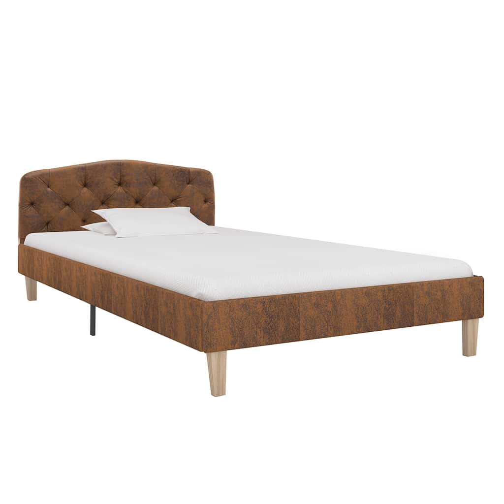 Vidaxl bedframe kunstsuède bruin 90x200 cm