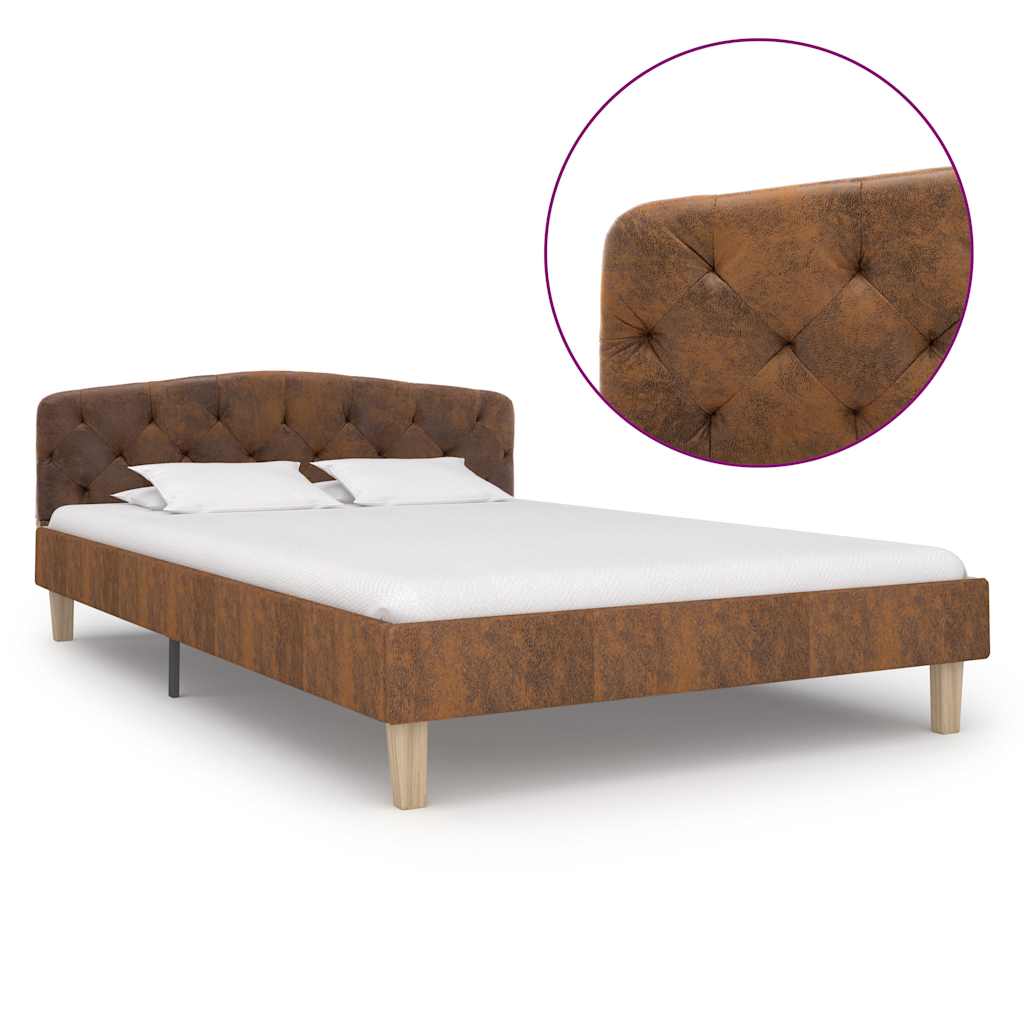 Vidaxl bedframe kunstsuède bruin 120x200 cm