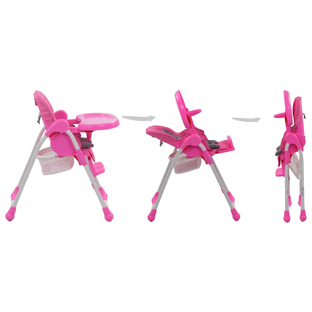 Vidaxl kinderstoel hoog roze en grijs