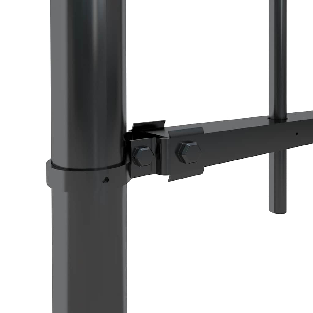 Vidaxl tuinhek met speerpunt staal 359x80 cm zwart