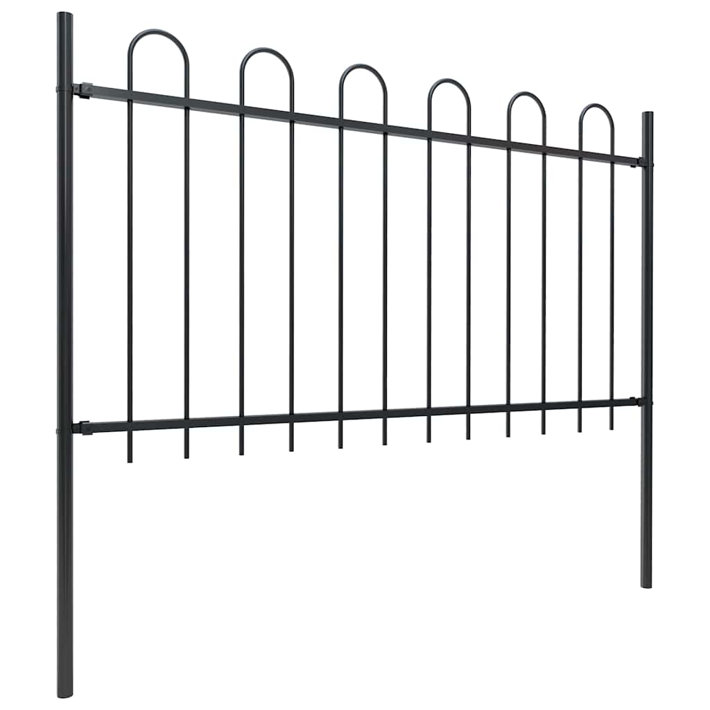 Vidaxl tuinhek met ringtop staal 714,5x100 cm zwart
