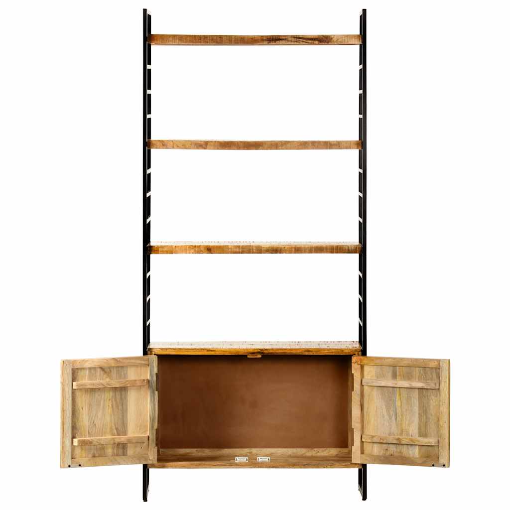 Vidaxl boekenkast met 4 schappen 80x30x180 cm ruw mangohout