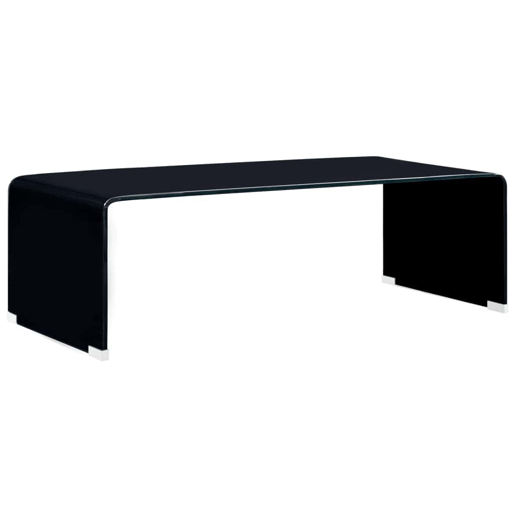 Vidaxl salontafel 98x45x31 cm gehard glas zwart