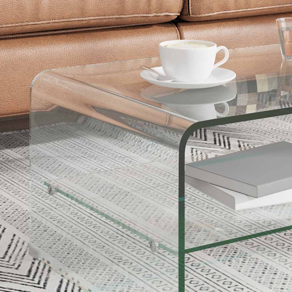 Vidaxl salontafel 50x45x33 cm gehard glas transparant