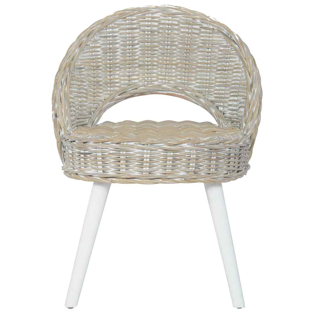 Vidaxl fauteuil kubu rattan wit