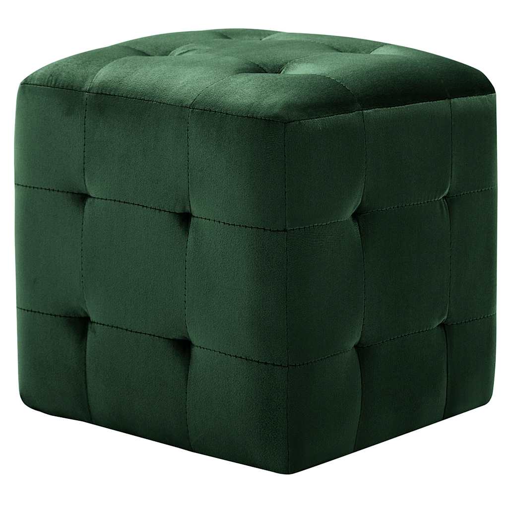 Vidaxl poef 2 st 30x30x30 cm fluweel groen