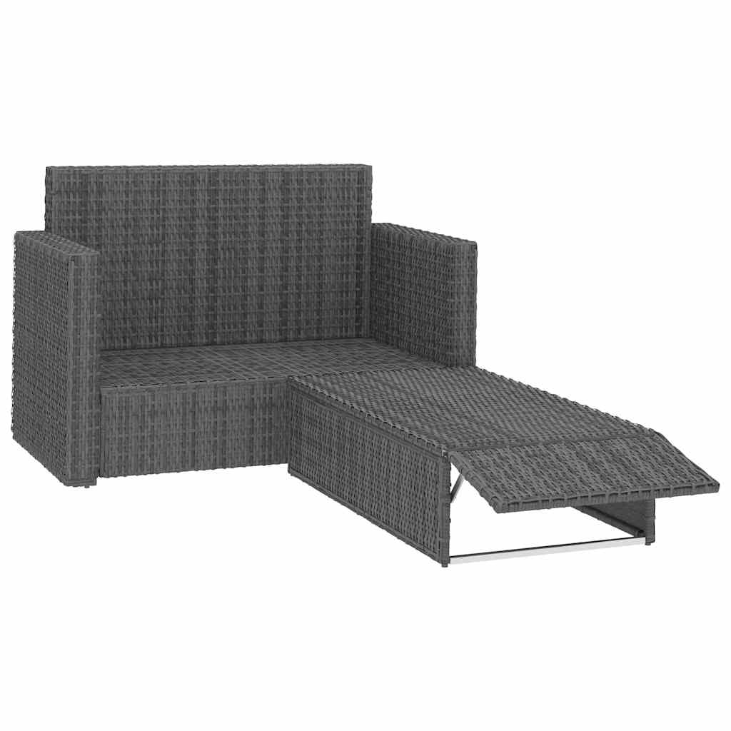 Vidaxl 2-delige loungeset met kussens poly rattan grijs